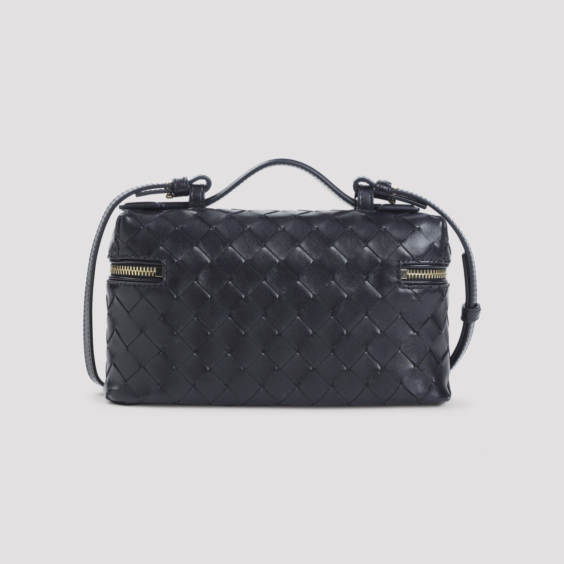 Bottega Veneta Woven Calf Leather Clutch With Gold-Tone Hardware