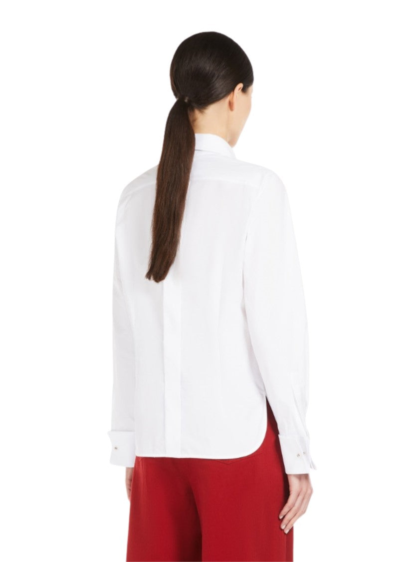 Max Mara Long Sleeve White Shirt With Classic Collar