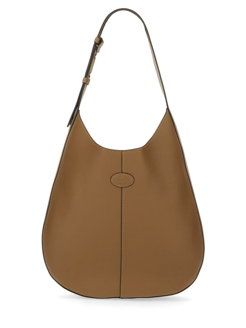 Tod's Brown Calfskin Hobo Bag