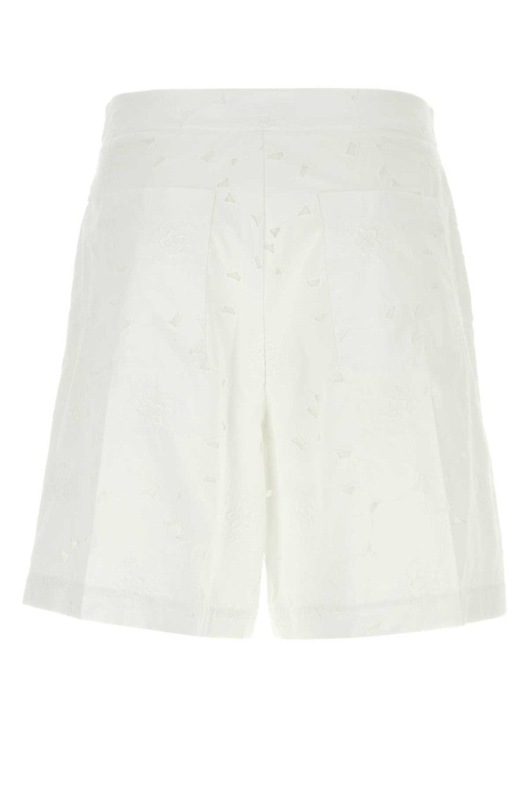 Valentino Garavani White Cotton Blend Bermuda Shorts