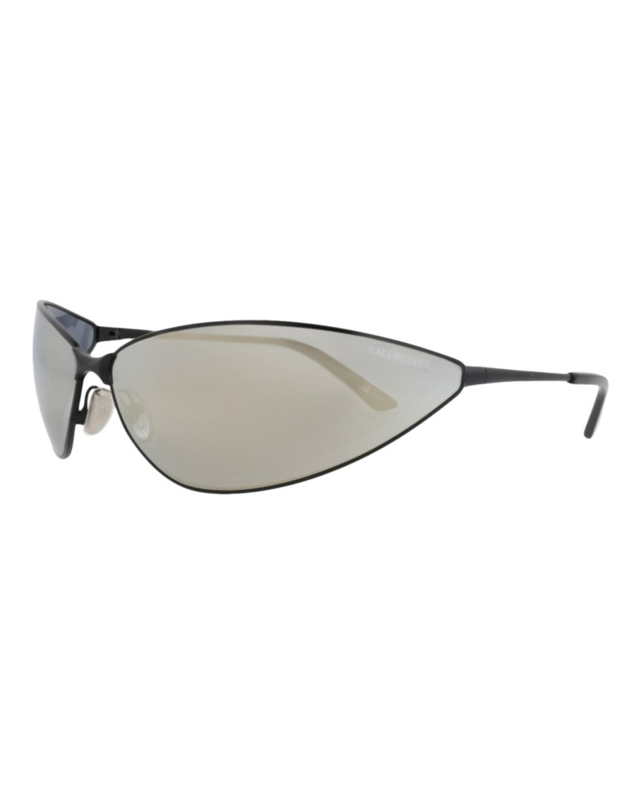 Balenciaga Shield-Frame Metal Sunglasses