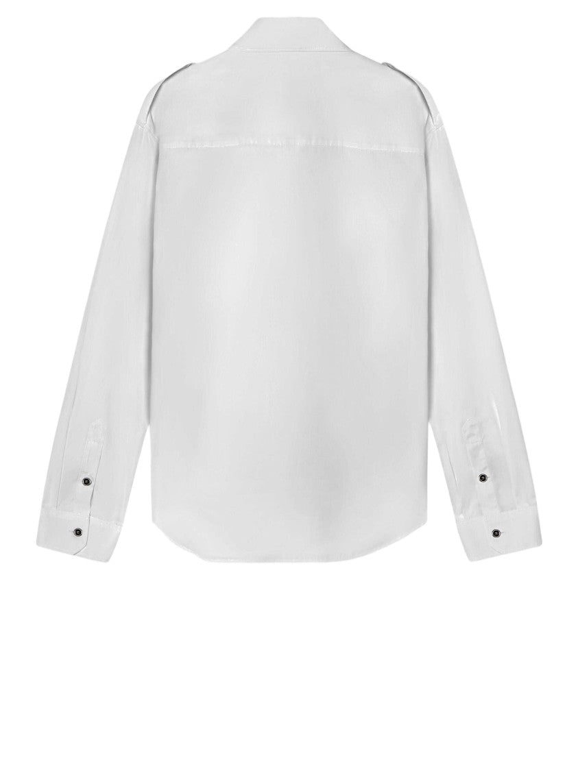 Versace Casual White Cotton Shirt With Buttoned Cuffs