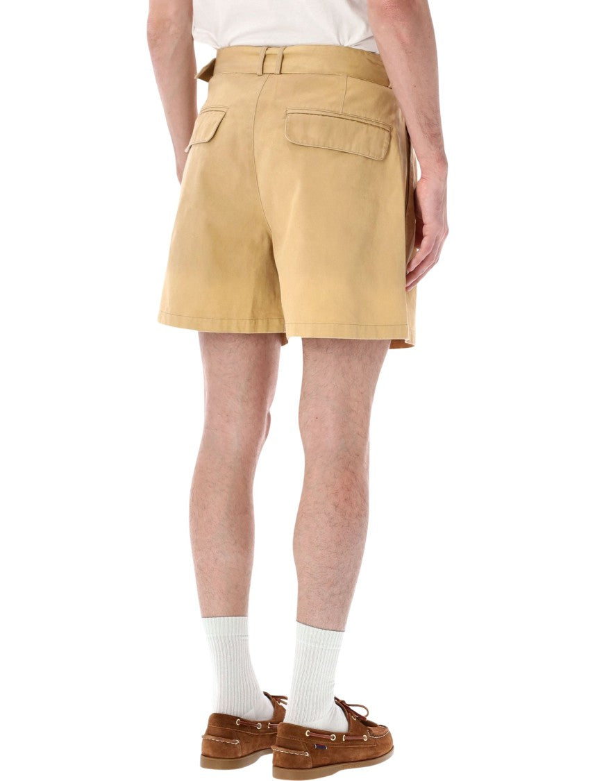 Found High-Waisted Brown Shorts With Pleated Front