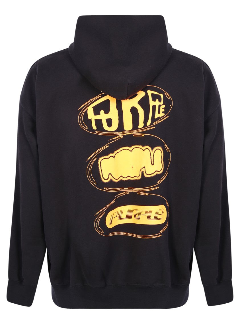 Purple Brand Black Cotton Hooded Sweatshirt