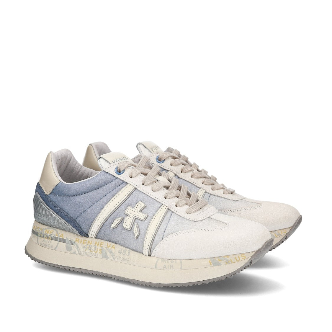 Premiata Conny Sneakers In White Suede