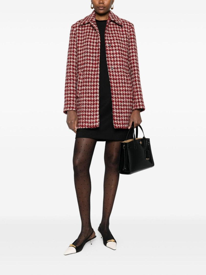 Liu Jo Houndstooth Patterned Beige Coat