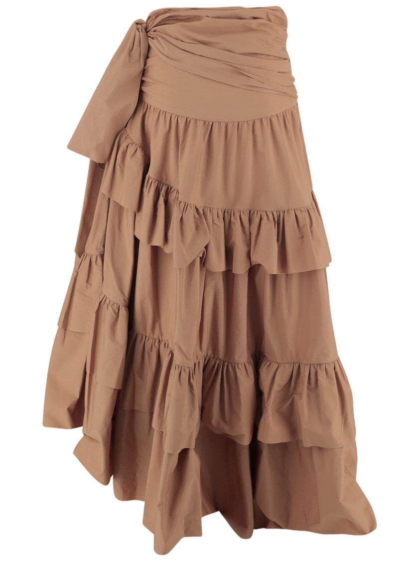 Chloé Cotton Poplin Ruffled Skirt