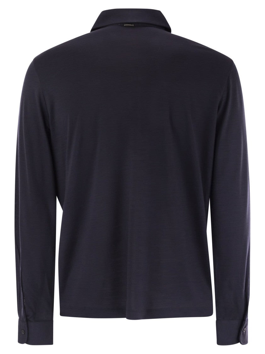 Herno Resort Polo Shirt In Soft Wool Knit