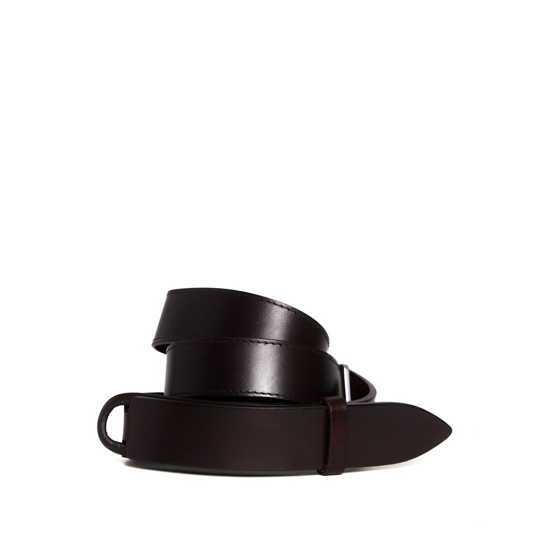 Orciani No-Buckle Brown Leather Belt With Minimalist Design