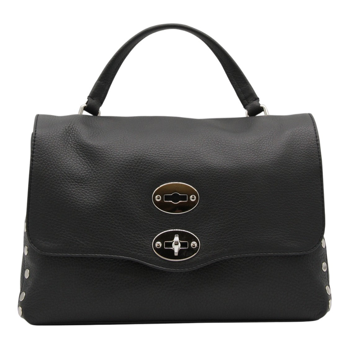 Zanellato Structured Handbag With Pebbled Texture And Metallic Accents