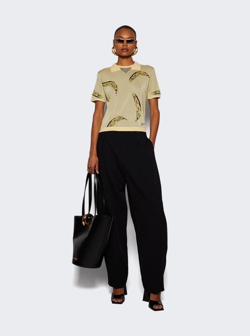 Jacquemus Marino Polo Shirt Banana Jacquard Yellow