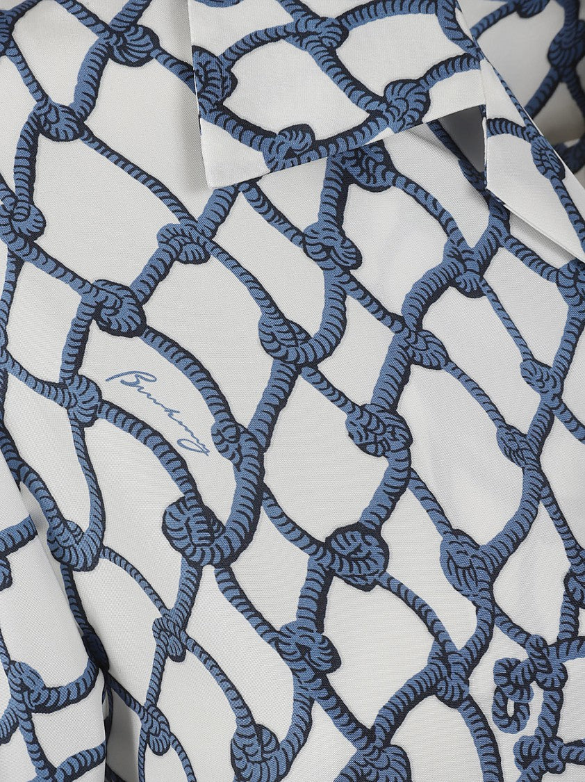 Burberry Short-Sleeve White Silk Shirt