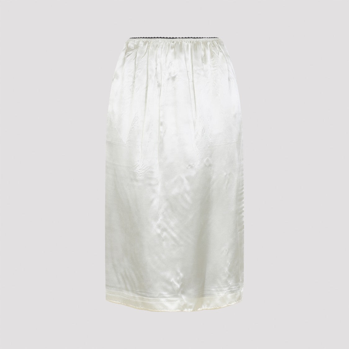 Phoebe Philo Dual-Tone Silk Midi Skirt With Gathered Waistband