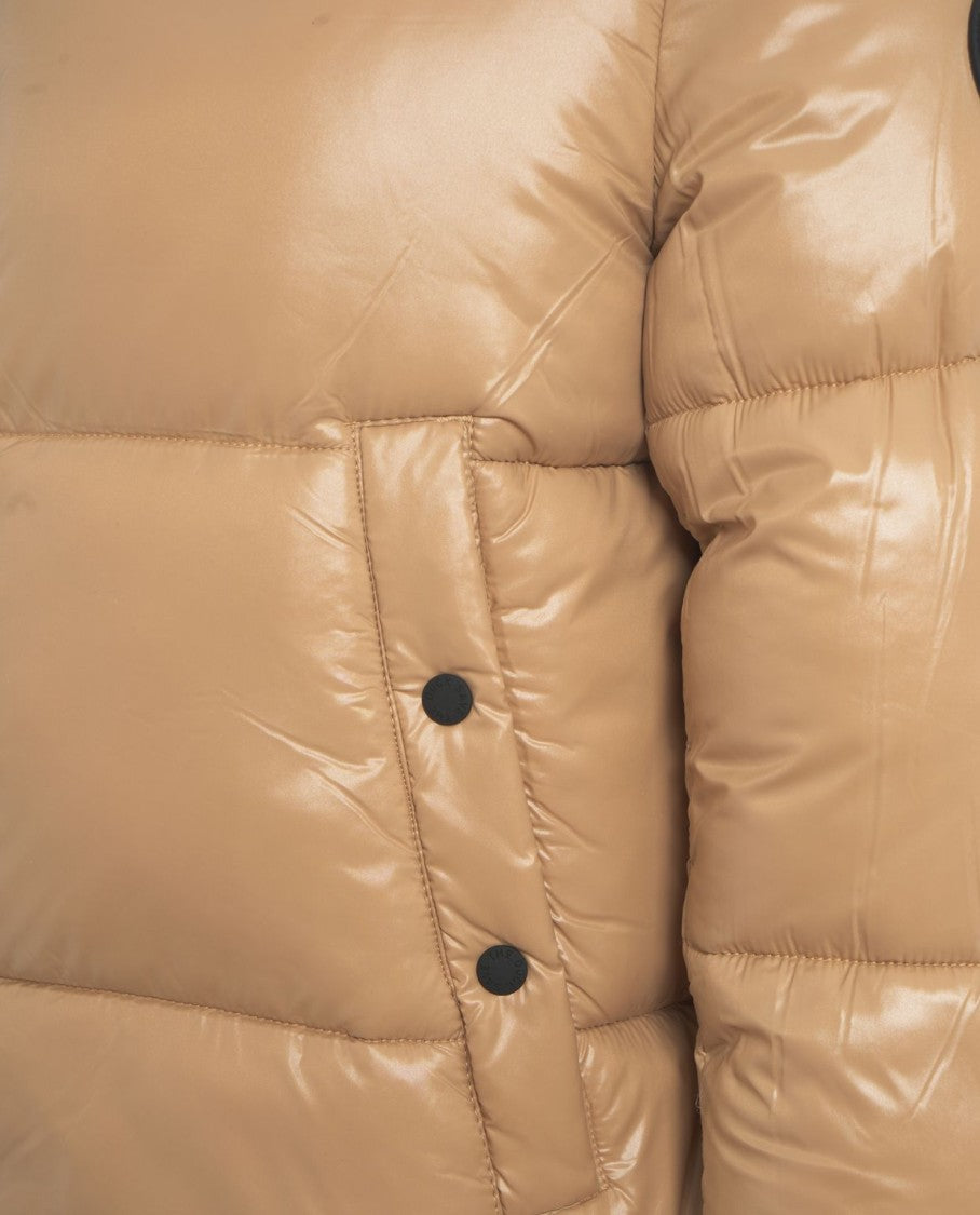 Save The Duck High-Collar Quilted Puffer Jacket With Glossy Finish