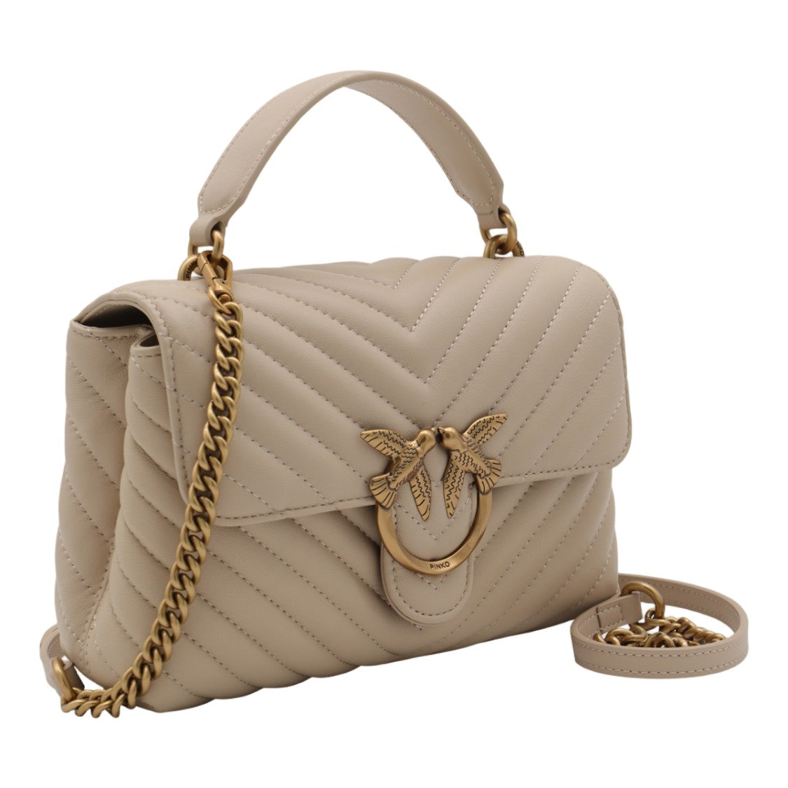 Pinko Chevron-Quilted Bag With Gold-Tone Bird Clasp