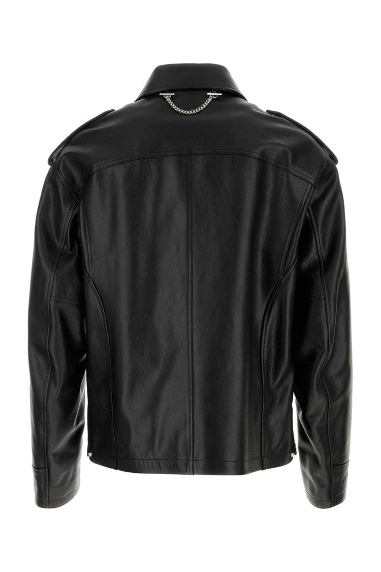Alexander Mcqueen Black Leather Jacket