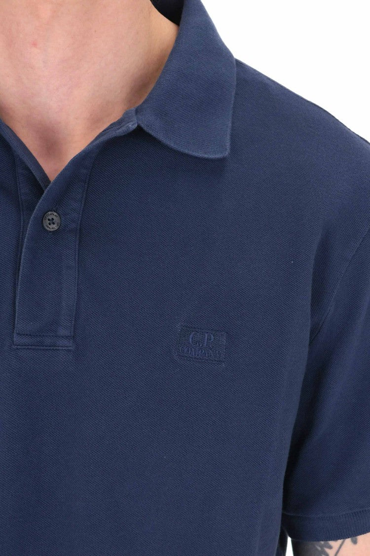 C.P. Company Blue Gauge 24 Cotton Piquet Polo Shirt