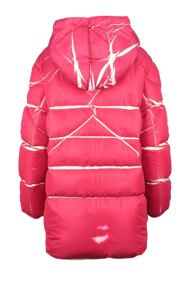 Plus Down Jacket With Zip - Fuchsia