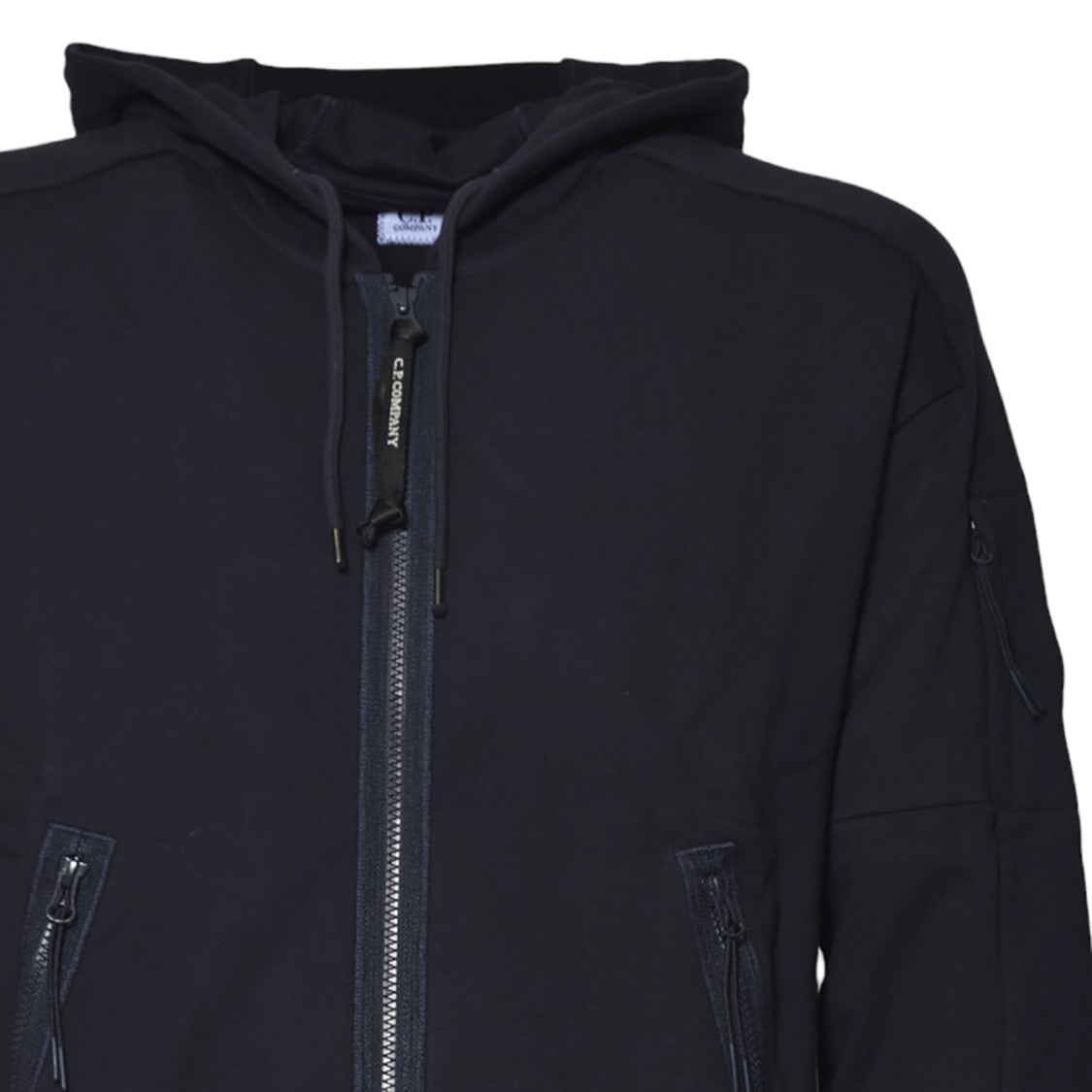 C.P. Company Zip-Up Hoodie With Adjustable Drawstring And Multi-Pocket Design