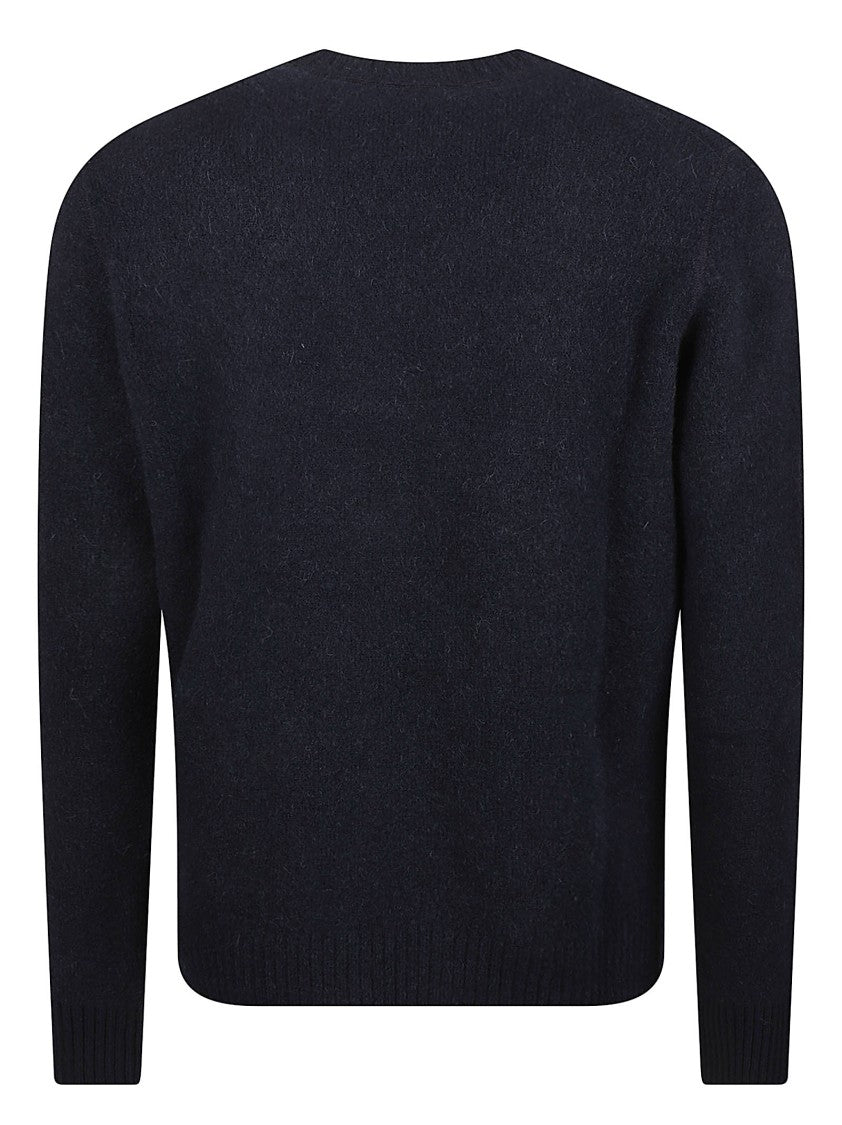Stone Island Logo Patch Alpaca-Blend Crewneck Sweater