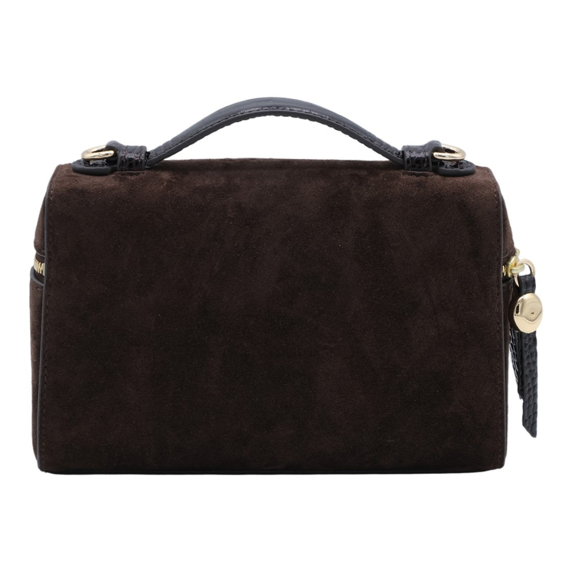 Tory Burch Brown Suede Compact Rectangular Shoulder Bag