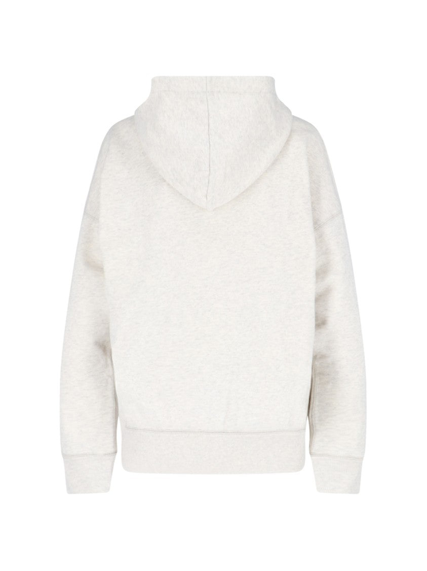 Isabel Marant Étoile White Mansel Logo Cotton Hoodie