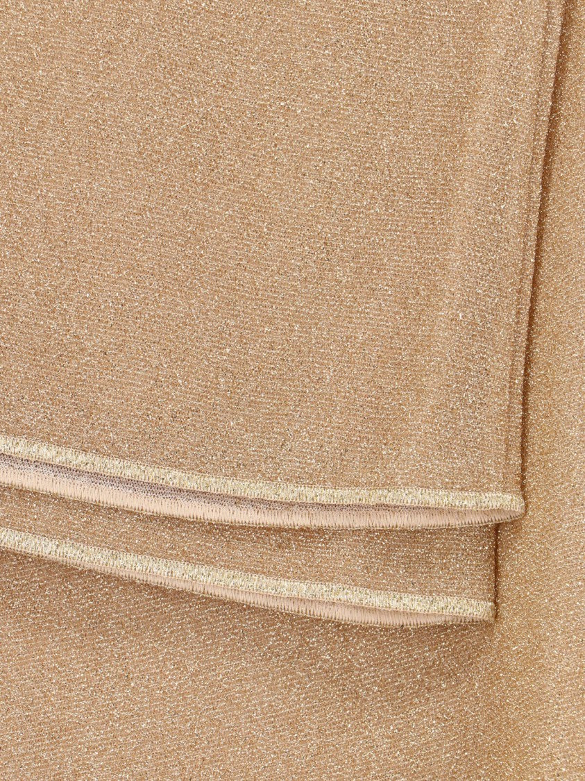Oséree Gold Lumière Metallic Wide-Leg Sheer Pants