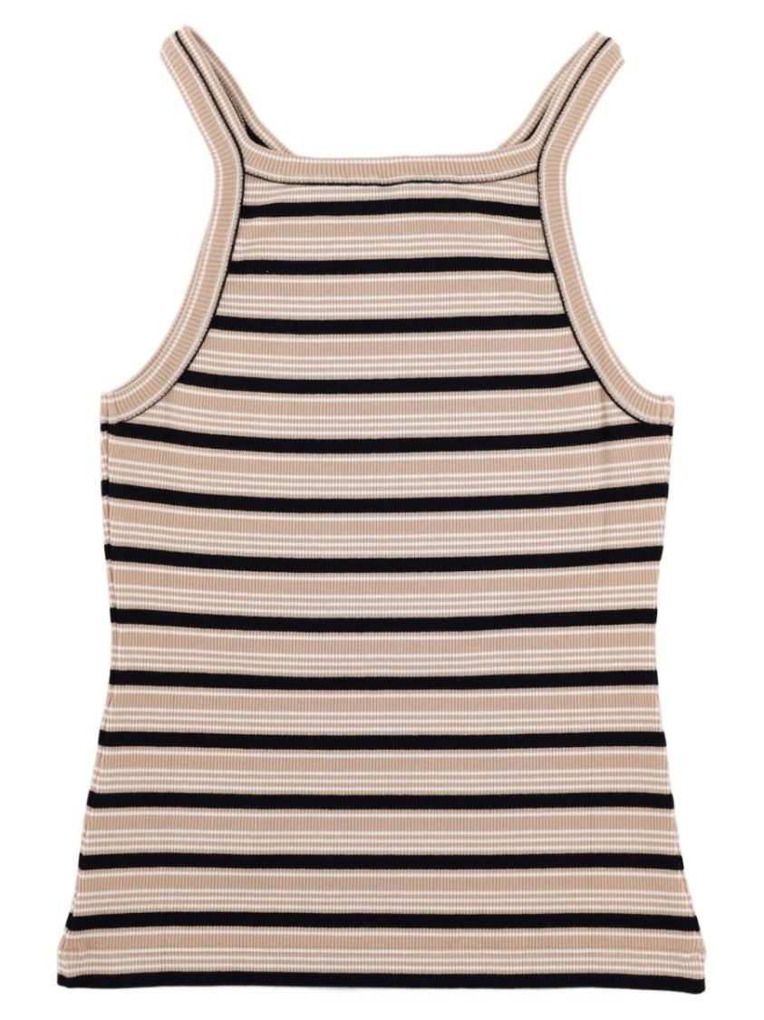 Fendi Multicolor Striped Ribbed Cotton Tank Top