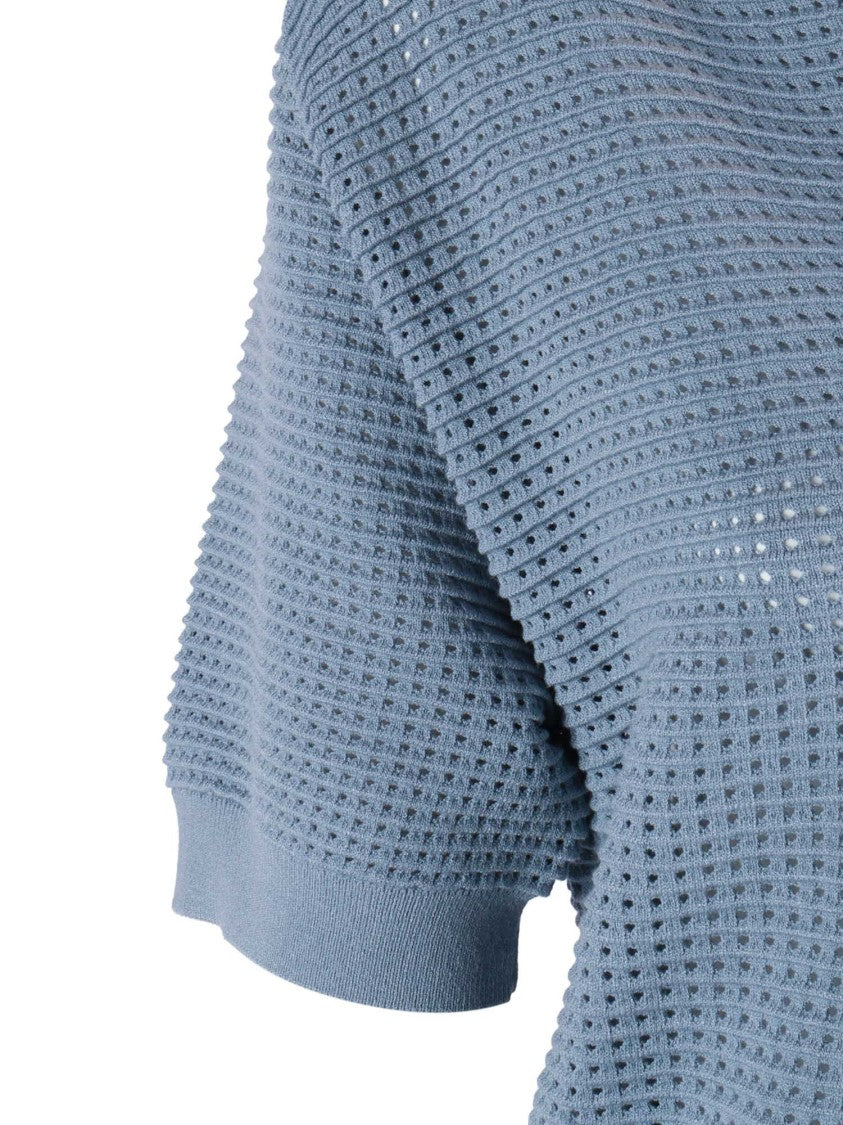 P.A.R.O.S.H. V Neck Textured Knit Top