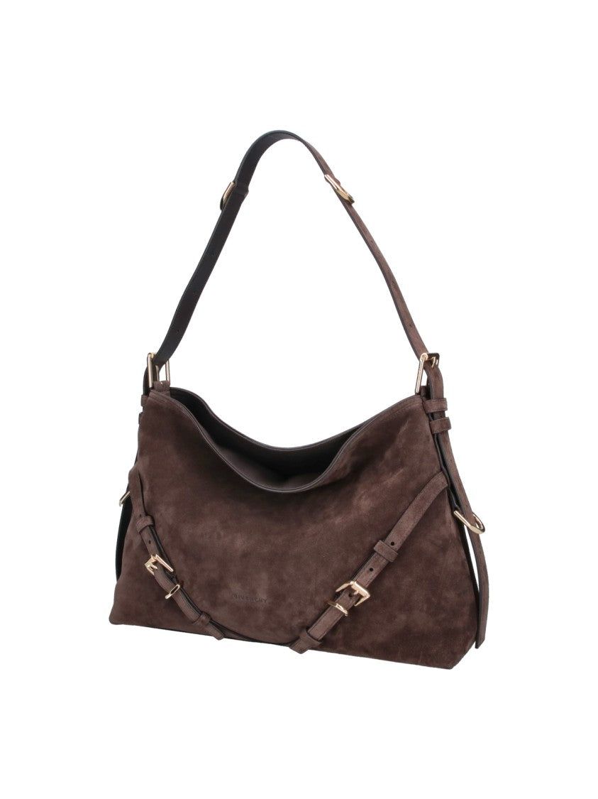 Givenchy Brown Voyou Suede Medium Shoulder Bag