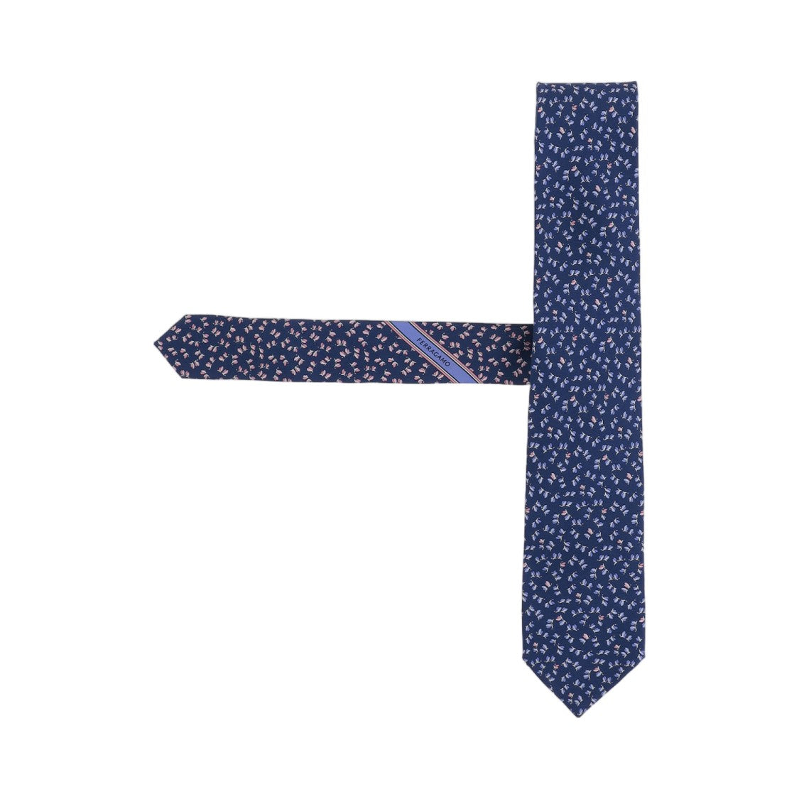 Salvatore Ferragamo Navy Delicate Floral Silk Tie