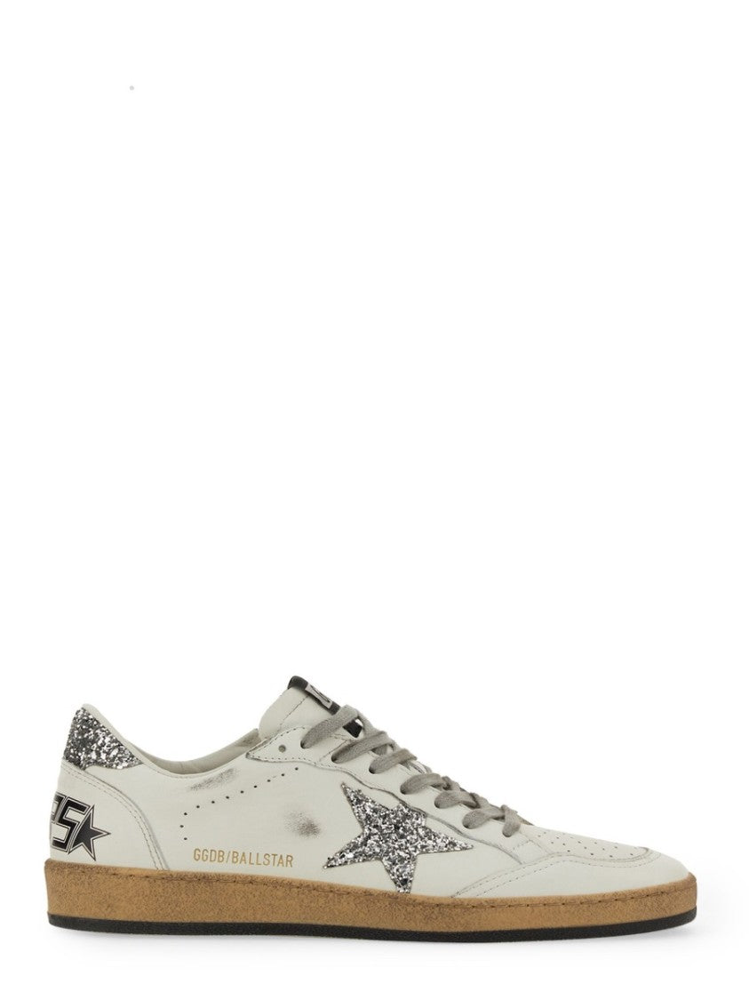 Golden Goose Ballstar Low-Top Glitter Star Ovine Leather Sneakers