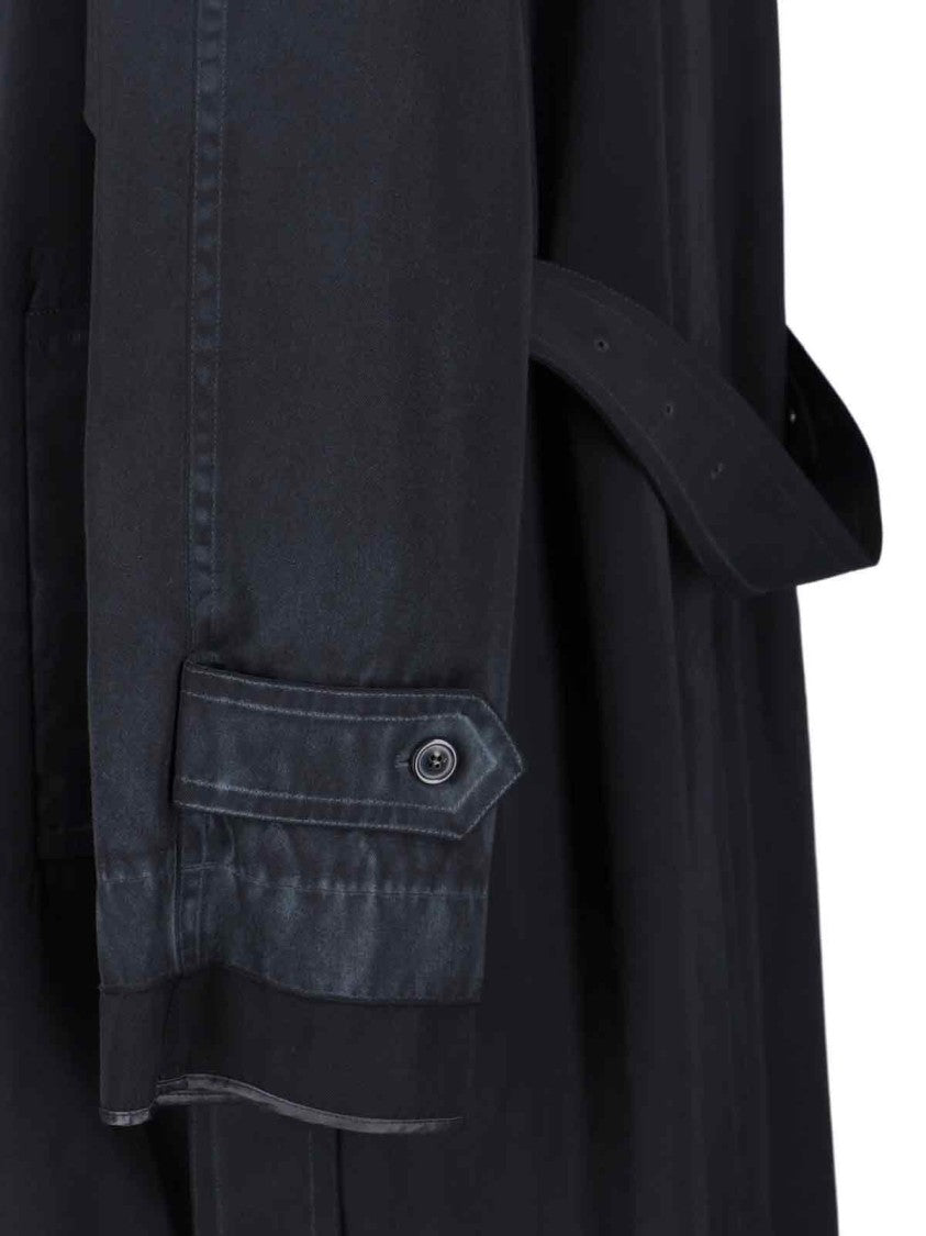 Maison Margiela Wool Coat With Waist Belt