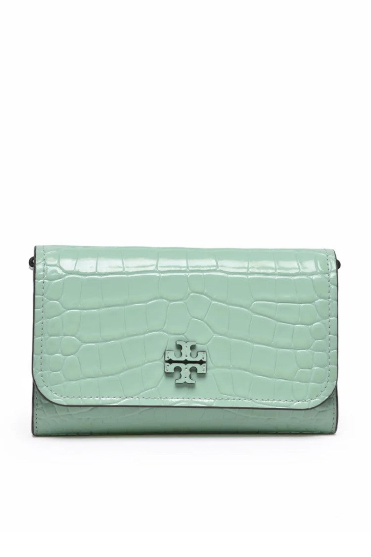 Tory Burch Thea Embossed Flat Shoulder Bag - Green