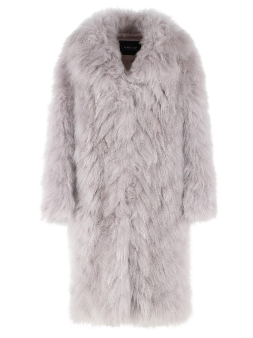 Simonetta Ravizza Yori' 'Cloud' Grey Cashmere Goat Fur Coat