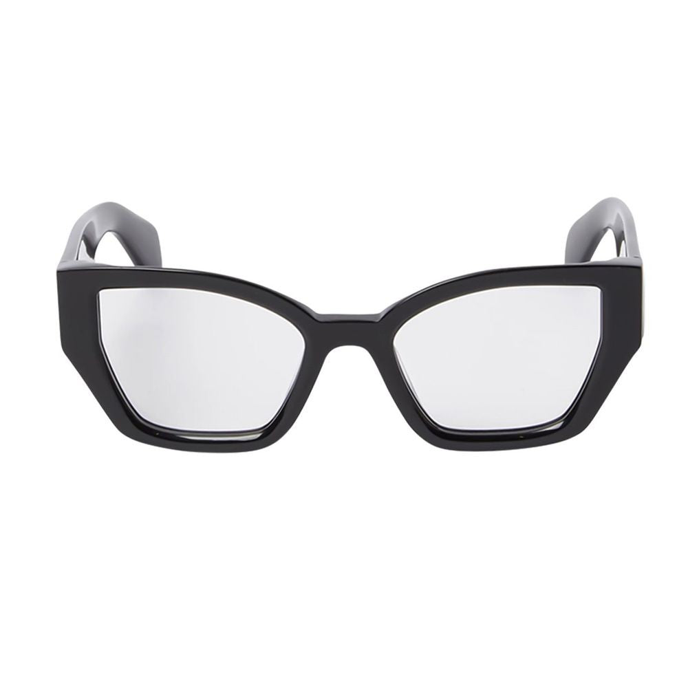 Off-White Oerj07q Style 7Q Squared Geometric Sunglasses In Glossy Black Acetate