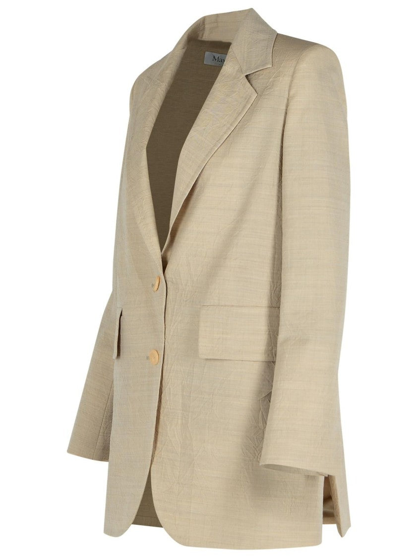 Max Mara Acacia' Beige Virgin Wool Jacket