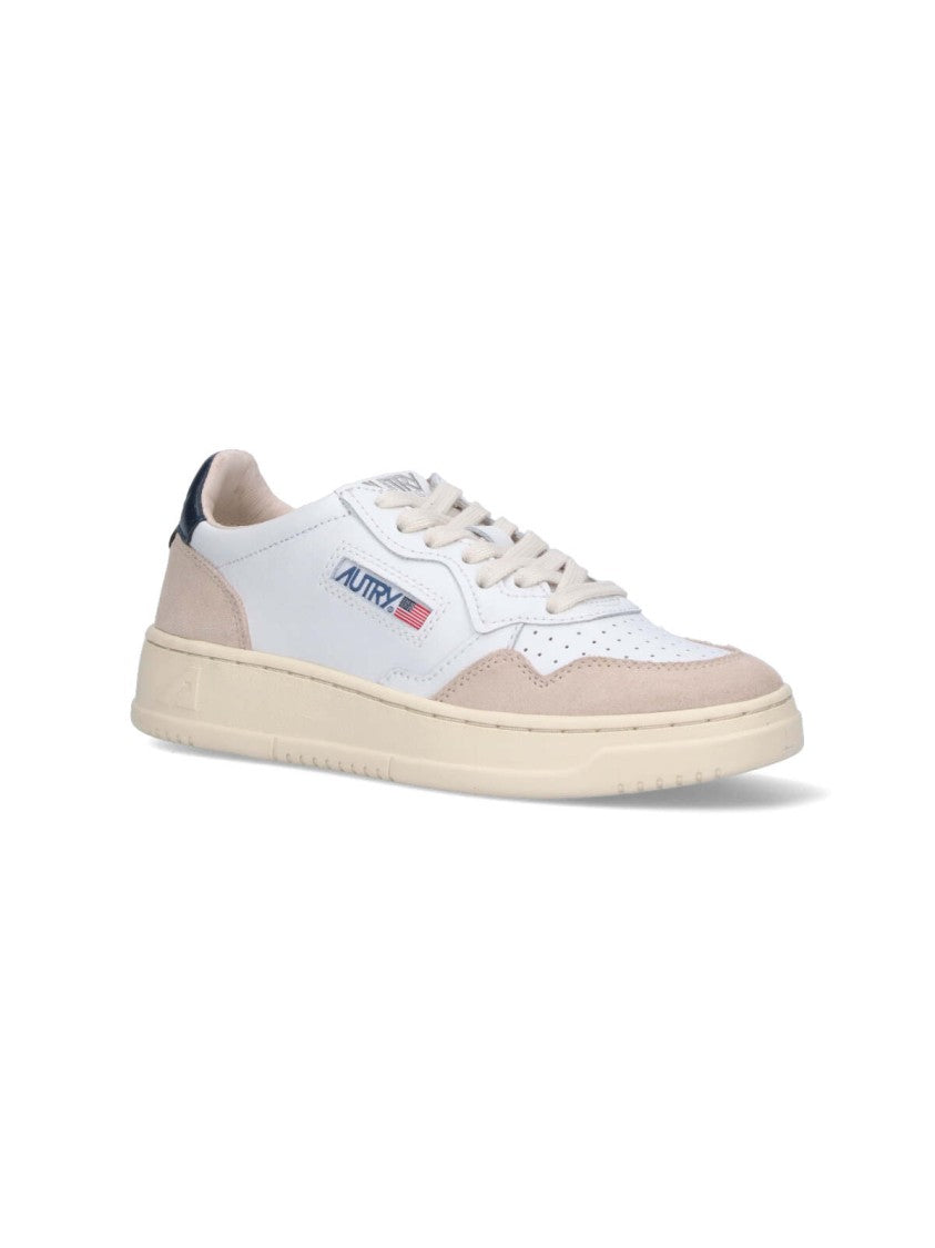Autry "Medalist" Low-Top Sneakers In White Leather