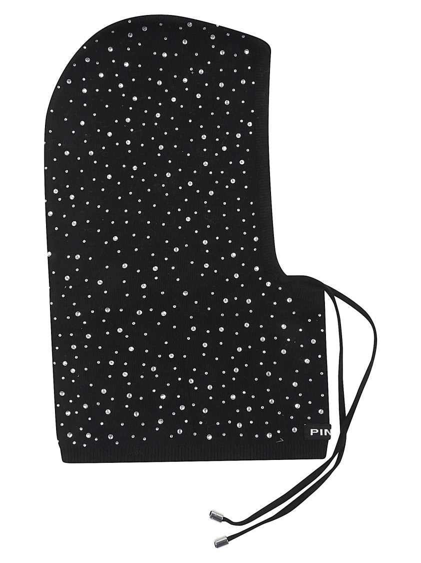 Pinko Ribbed Knit Black Balaclava