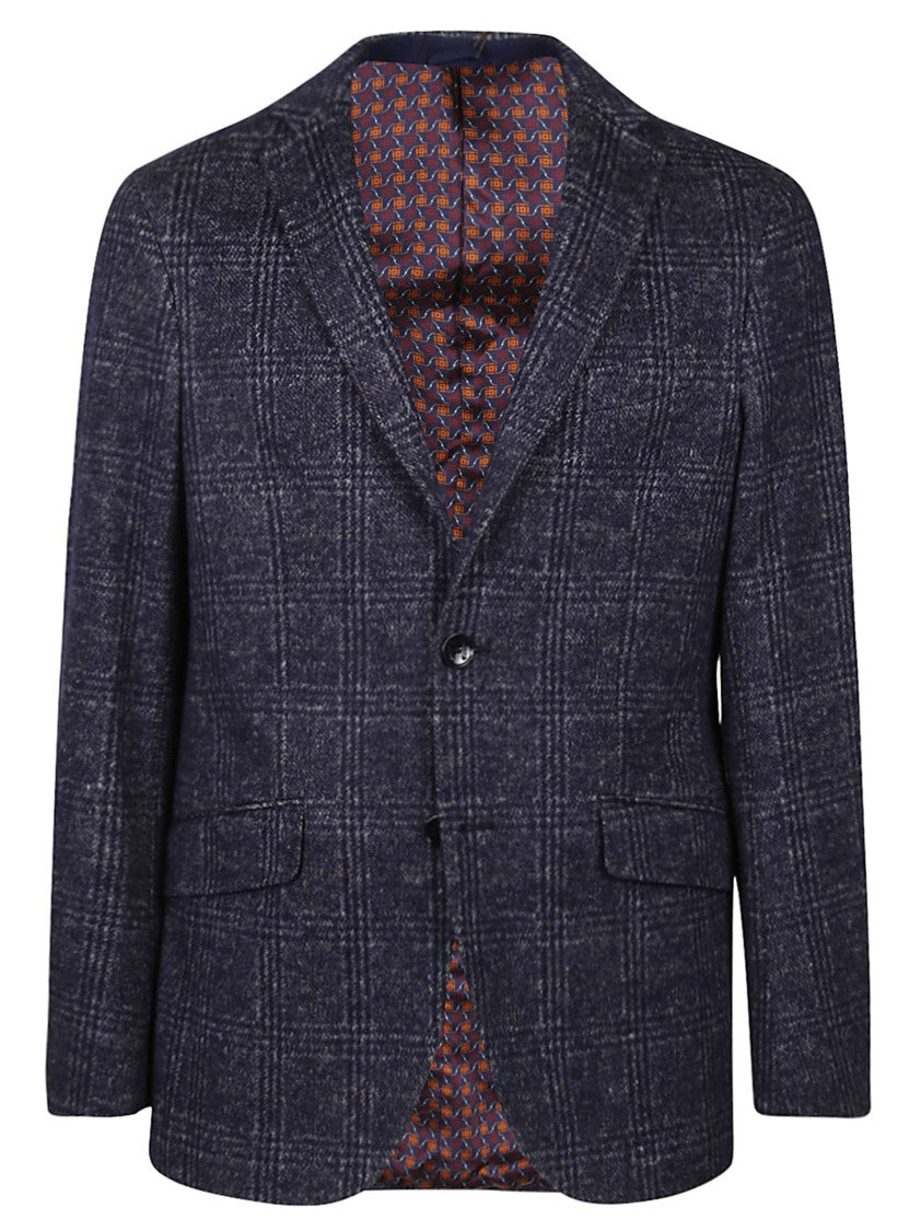 Etro Roma Tailored Checkered Cotton Blazer