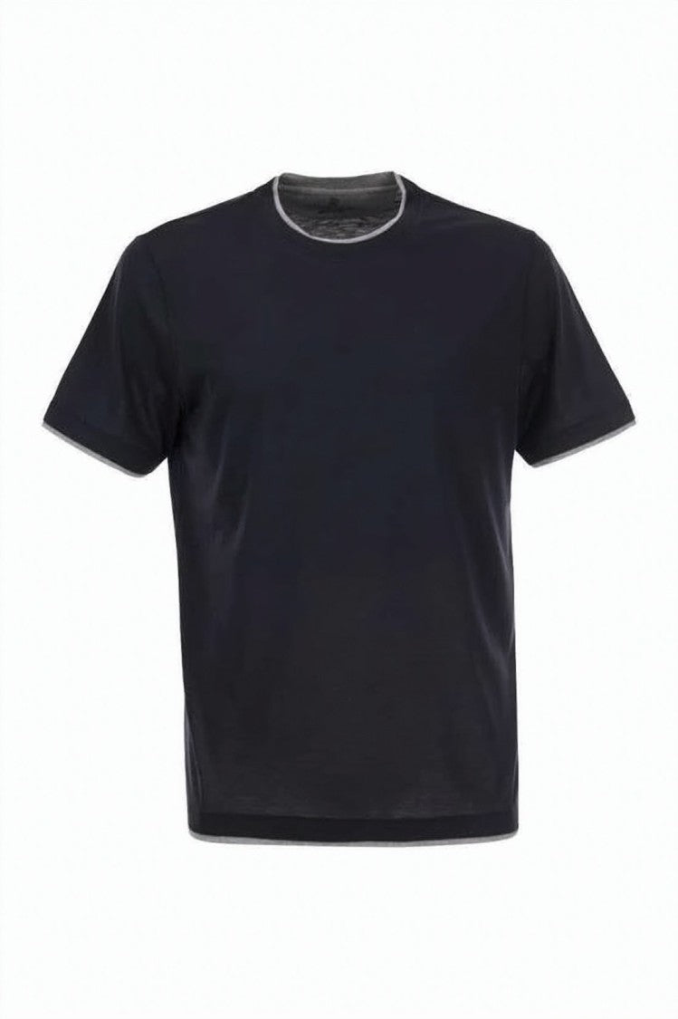Brunello Cucinelli Layered Effect Short-Sleeve Tee With Minimalist Design