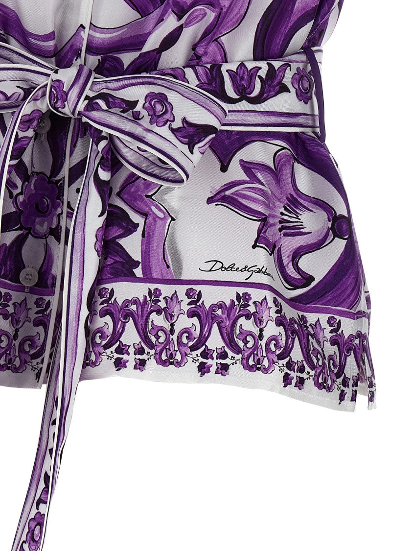 Dolce & Gabbana Maiolica' Print Pajama Shirt