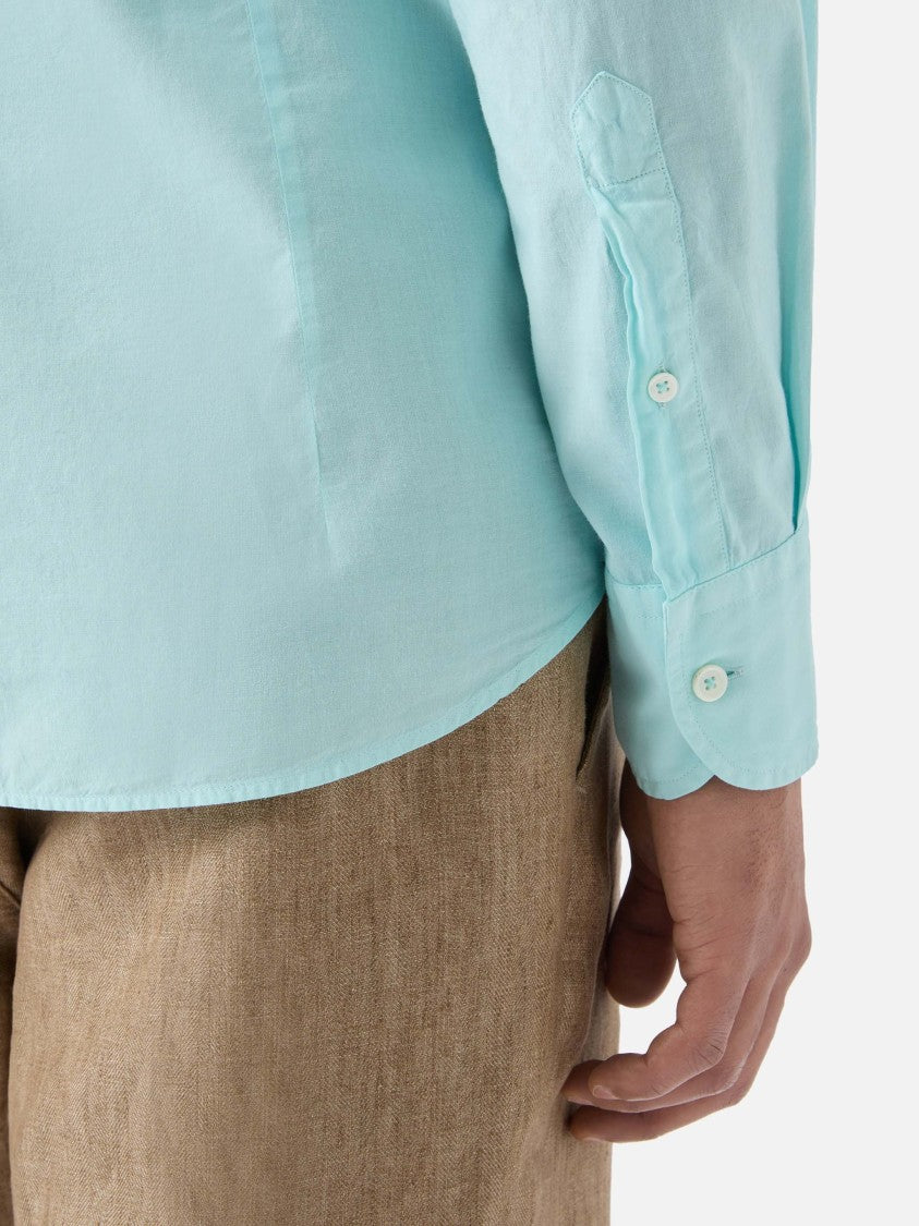 Mc2 Saint Barth Light Blue Voile Cotton Casual Shirt