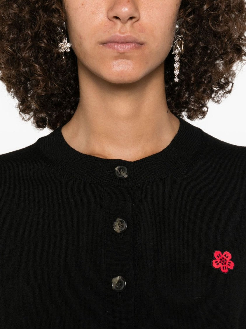 Kenzo Boke Flower' Embroidered Cardigan In Merino Wool