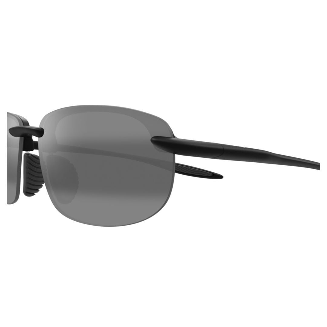 Maui Jim Hookipa Ultra Af Rimless Black Sunglasses With Rectangular Lenses