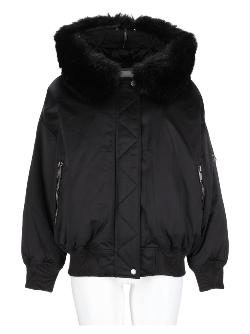 Michael Michael Kors Black Insulated Faux Fur Trimmed Jacket