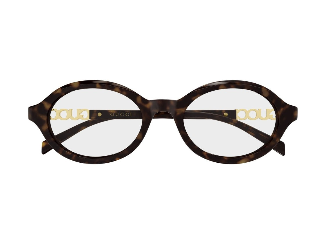 Gucci Gg2153o Tortoiseshell Gold Accents Round Eyeglasses
