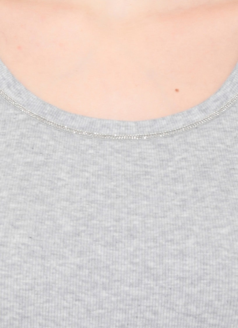 Panicale Grey Bright Point Cotton Tank Top