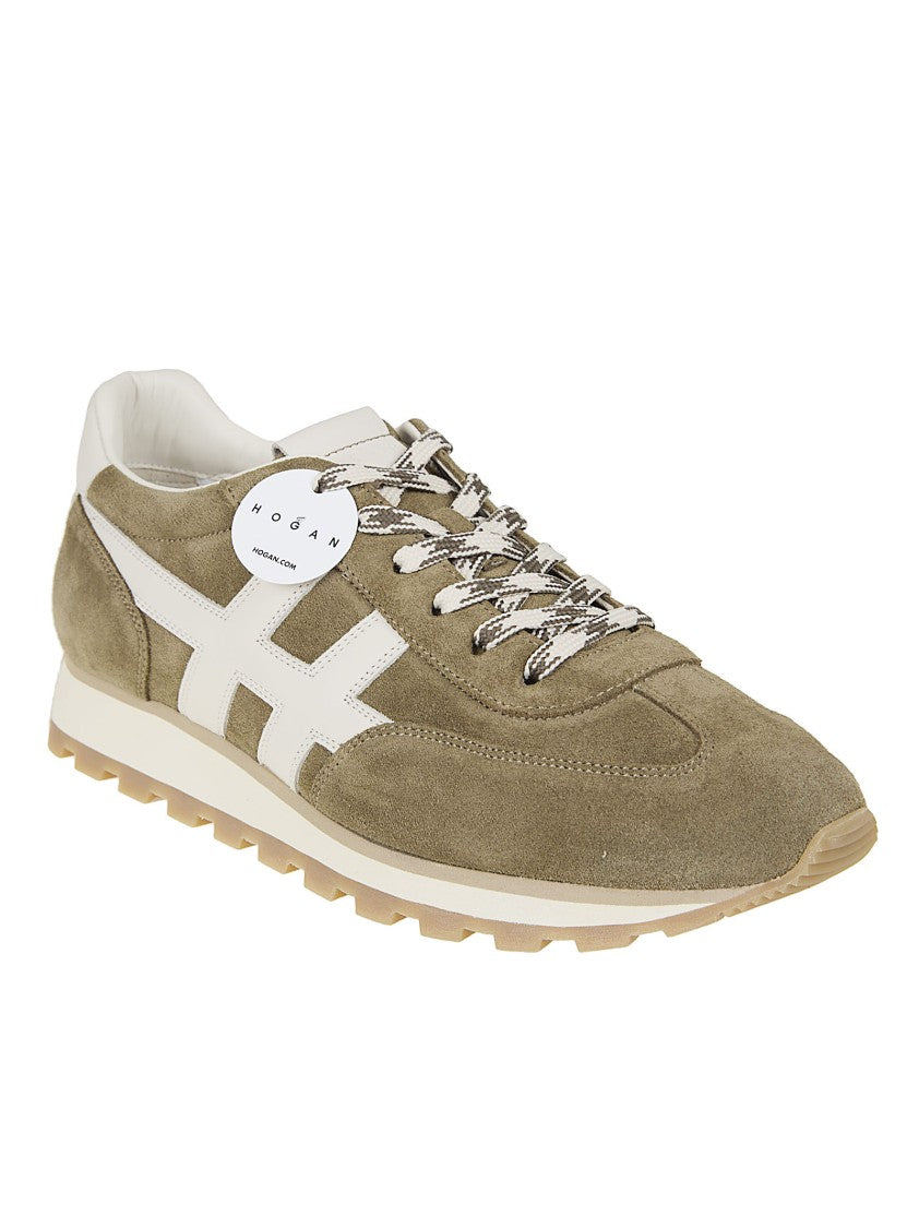 Hogan Low-Top Brown Suede Sneakers With Memory Foam Insole