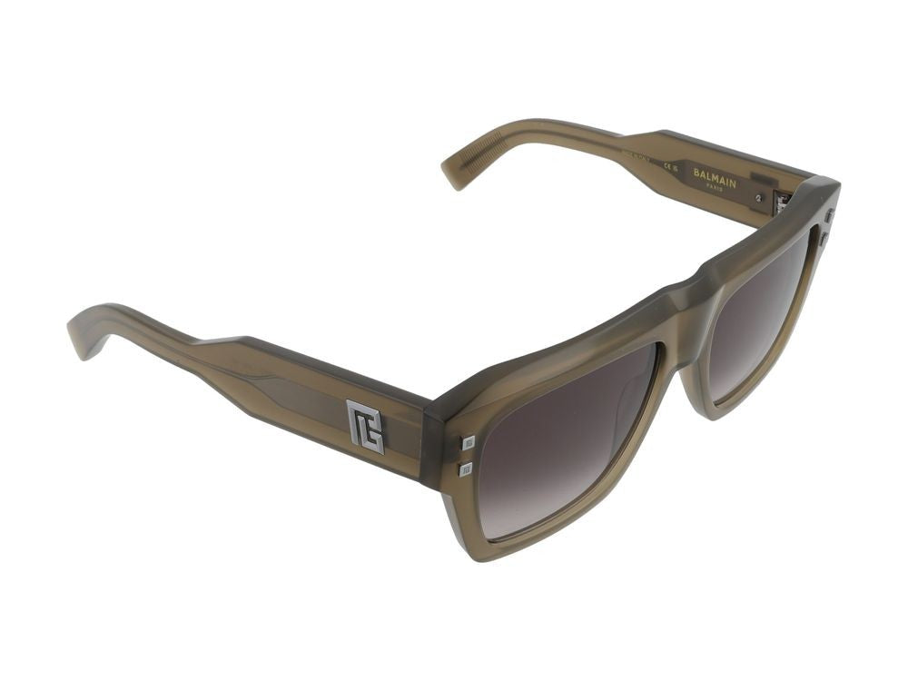 Balmain Green B-Scene Acetate Square Sunglasses